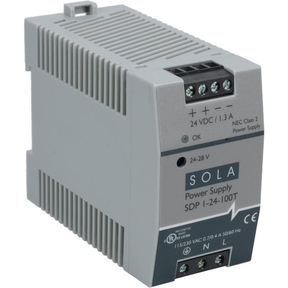 Sola/Hevi-Duty 100 Watt, 2.10 Amp, 264 VAC, 375 VDC Input, 24 to 28 VDC Output, DIN Rail Power Supply - SDP2-24-100T