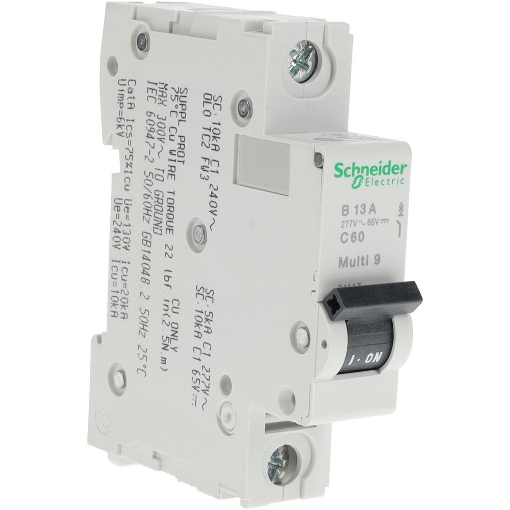 Schneider Electric 13 Amp, 277 V, 1 Pole, DIN Rail Mount Miniature Circuit Breaker - MG24117