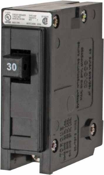 Square D 30 Amp, 120 VAC, 240 VAC, 1 Pole, DIN Rail Mount Miniature Circuit Breaker - QOU130B