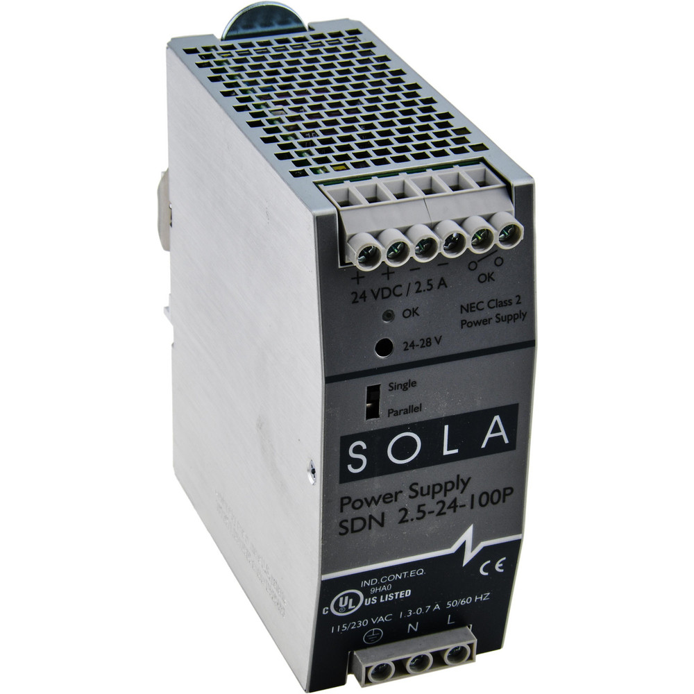 Sola/Hevi-Duty 100 Watt, 1 Amp, 264 VAC, 375 VDC Input, 48 to 56 VDC Output, DIN Rail Power Supply - SDP1-48-100T