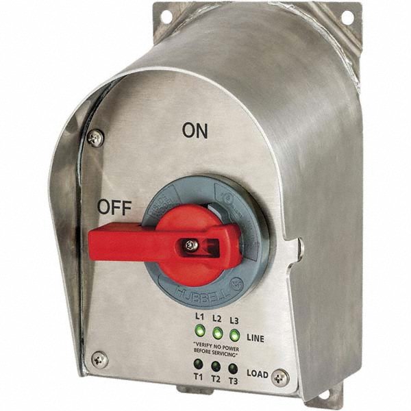 Hubbell Wiring Device-Kellems Cam & Disconnect Switch: Enclosed, 30 Amp, 600VAC, 3 Phase - HBLDS3SSRP