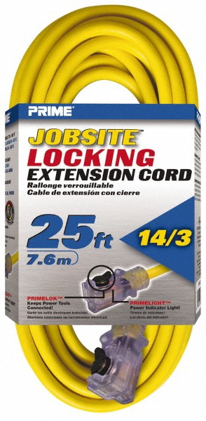 Value Collection 50', 14/3 Gauge/Conductors, Yellow Outdoor Extension Cord - ECPL 511730