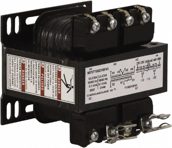 Square D 50 VA, Top Mount Fuse Block Control Transformer - 9070TF50D19