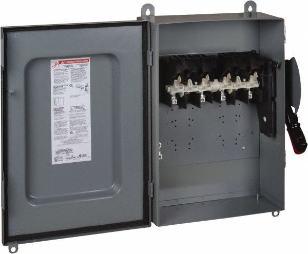 Square D Safety Switch: NEMA 1, 30 Amp, 600VAC/VDC, Fused - H461
