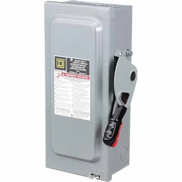 Square D Safety Switch: NEMA 1, 30 Amp, 600VAC/VDC, Fused - H461