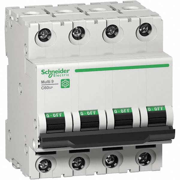 Schneider Electric 8 Amp, 480Y/277 Volt, 4 Pole, Clip Mount C60SP Circuit Breaker - Supplementary Protection - M9F23408
