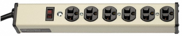 Wiremold 4 Outlets, 120 Volts, 20 Amps, 15' Cord, Power Outlet Strip - ULB420-15