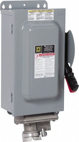 Square D Safety Switch: NEMA 12, 3, 3R, 4, 4X & 5, 30 Amp, Fused - H361DSWA