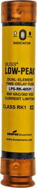 Cooper Bussmann General Purpose Fuse: Time Delay, RK1, 40.00 A - LPS-RK-40SPI