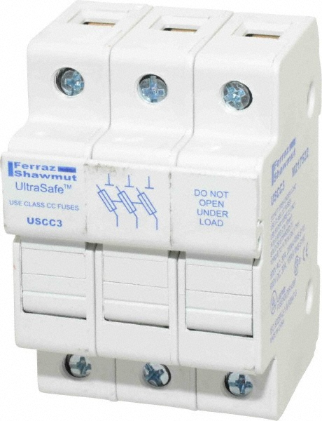 Schneider Electric 3 Pole, 600 Volt, 50 Amp, DIN Rail Mount Fuse Holder - DF143C