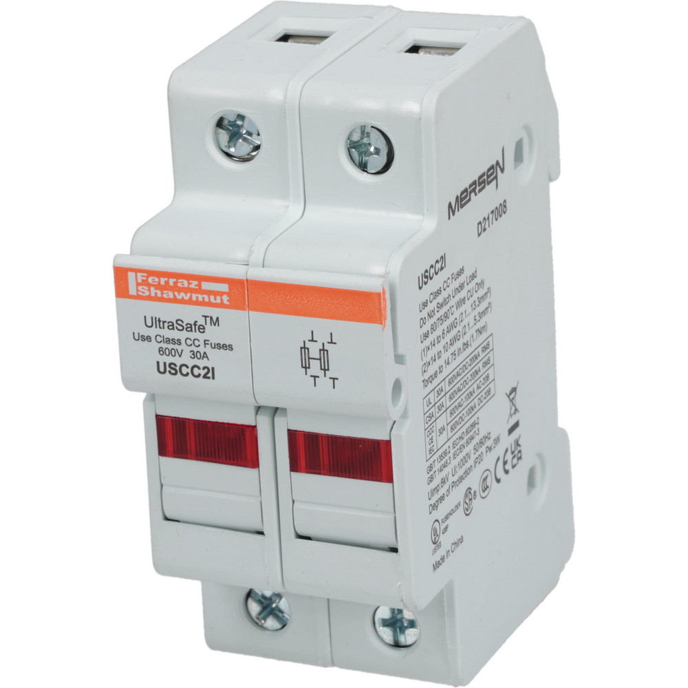 Schneider Electric 3 Pole, 600 Volt, 32 Amp, DIN Rail Mount Fuse Holder - DF103V