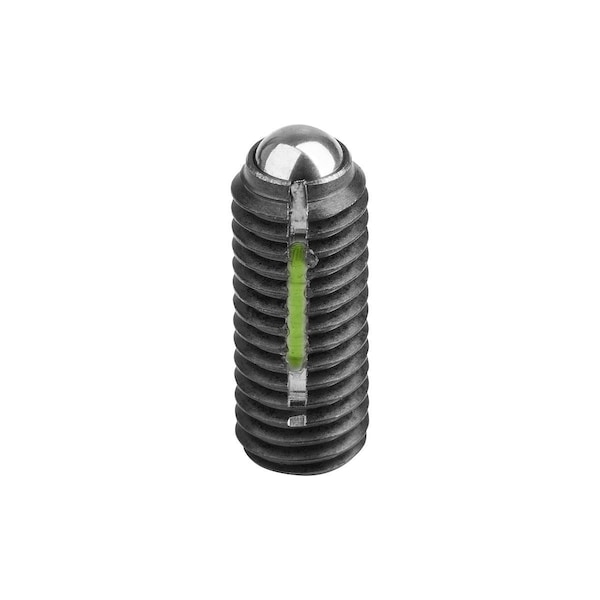 Kipp Ball-End Thrust Screw Wo Head, Long-Lok, Form:A Ball Steel, M08, L=61, 2, Carbon Steel - K0666.10860
