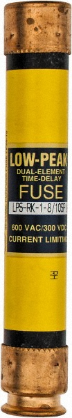 Cooper Bussmann General Purpose Fuse: Time Delay, RK1, 1.13 A - LPS-RK-1-1/8SP