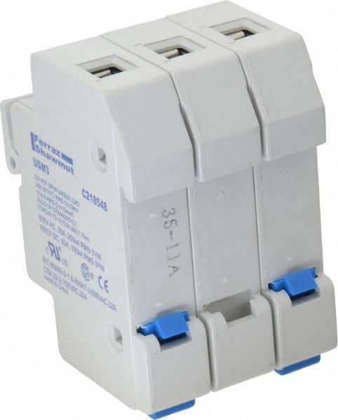 Ferraz Shawmut 4 Pole, 1000 VDC and 800 VAC, 30 Amp, DIN Rail Mount Fuse Holder - USM4I