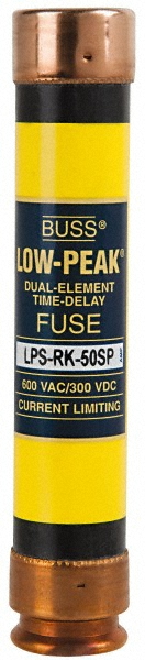 Cooper Bussmann General Purpose Fuse: Time Delay, RK1, 50.00 A - LPS-RK-50SP