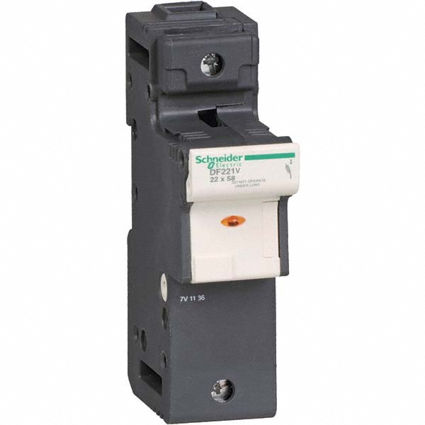 Schneider Electric 2 Pole, 600 Volt, 125 Amp, DIN Rail Mount Fuse Holder - DF222