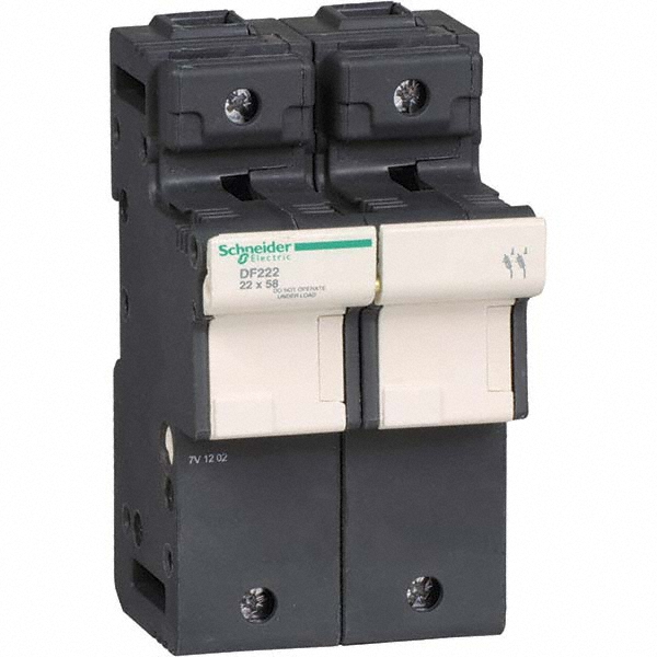 Schneider Electric 2 Pole, 600 Volt, 125 Amp, DIN Rail Mount Fuse Holder - DF222
