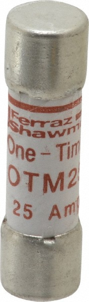 Ferraz Shawmut General Purpose Fuse: Fast-Acting, 250 V, 25.00 A - OTM25