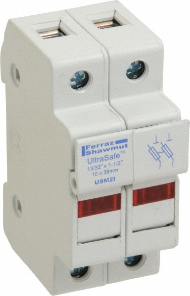 Schneider Electric 2 Pole, 600 Volt, 32 Amp, DIN Rail Mount Fuse Holder - DF102V