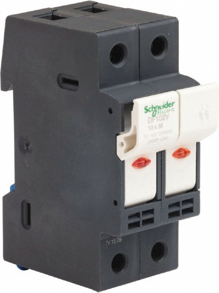 Schneider Electric 2 Pole, 600 Volt, 32 Amp, DIN Rail Mount Fuse Holder - DF102V