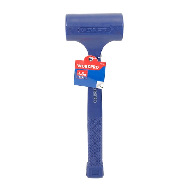 Prime-Line WORKPRO W041050 1-1/2 lb. Dead Blow Hammer, Molded PVC Case over Inner Steel Single Pack - W041050