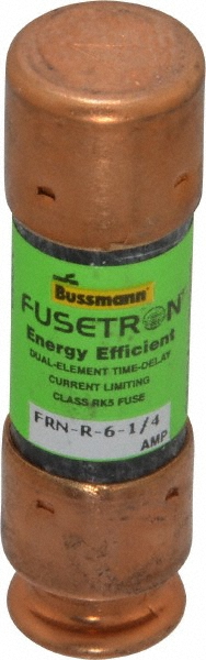 Cooper Bussmann General Purpose Fuse: Time Delay, RK5, 6.25 A - FRN-R-6-1/4