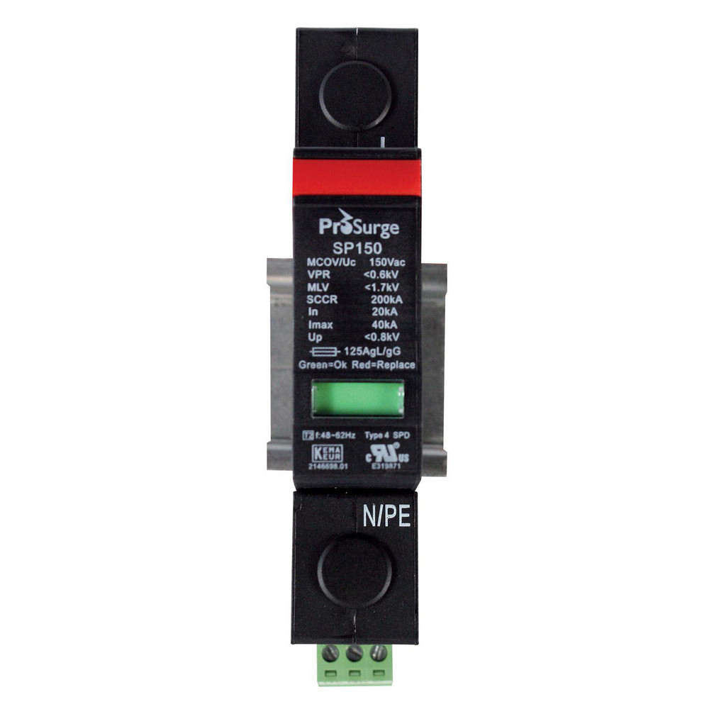 Cooper Bussmann 1 Pole, 1 Phase, 20 kA Nominal Current, 90mm Long x 18mm Wide x 65mm Deep, Thermoplastic Hardwired Surge Protector - BPM600UL