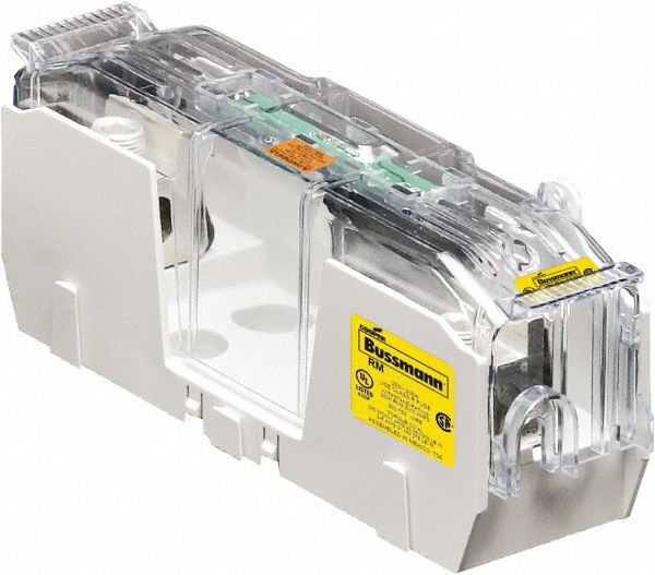 Cooper Bussmann 1 Pole, 8 to 1/0 AWG, 250 VAC/VDC, 100 Amp, Screw Mount Fuse Block - H25100-1CR