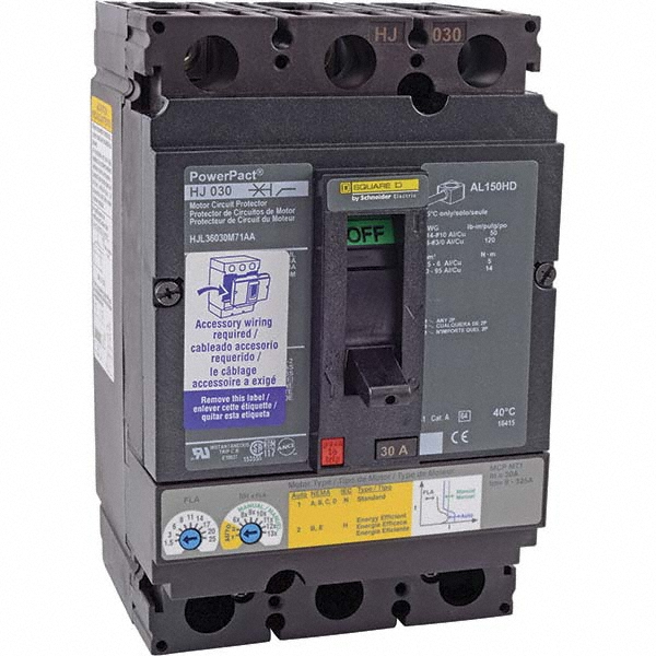 Square D 50 Continuous Amp, 1 to 3 Starter, Motor Circuit Protector - HJL36050M72AA