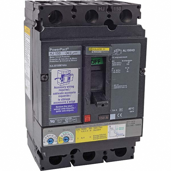 Square D 50 Continuous Amp, 1 to 3 Starter, Motor Circuit Protector - HJL36050M72AA