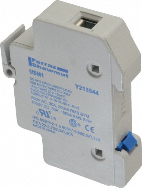 Schneider Electric 2 Pole, 600 Volt, 50 Amp, DIN Rail Mount Fuse Holder - DF142V