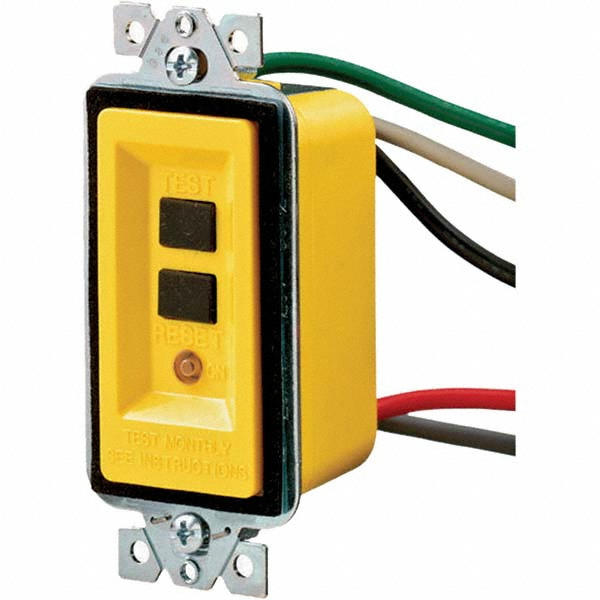 Hubbell Wiring Device-Kellems Hardwired GFCIs: Amperage: 20 A; Reset Type: Automatic; Voltage: 120 V; Number Of Phases: 1 - GFMST20A