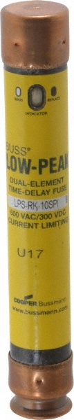 Cooper Bussmann General Purpose Fuse: Time Delay, RK1, 10.00 A - LPS-RK-10SPI
