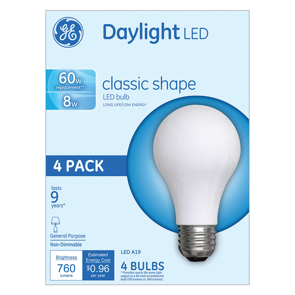 General Electric LED Lamp: Residential & Office, A19, 60.000W, Medium Screw Base - GEL99190