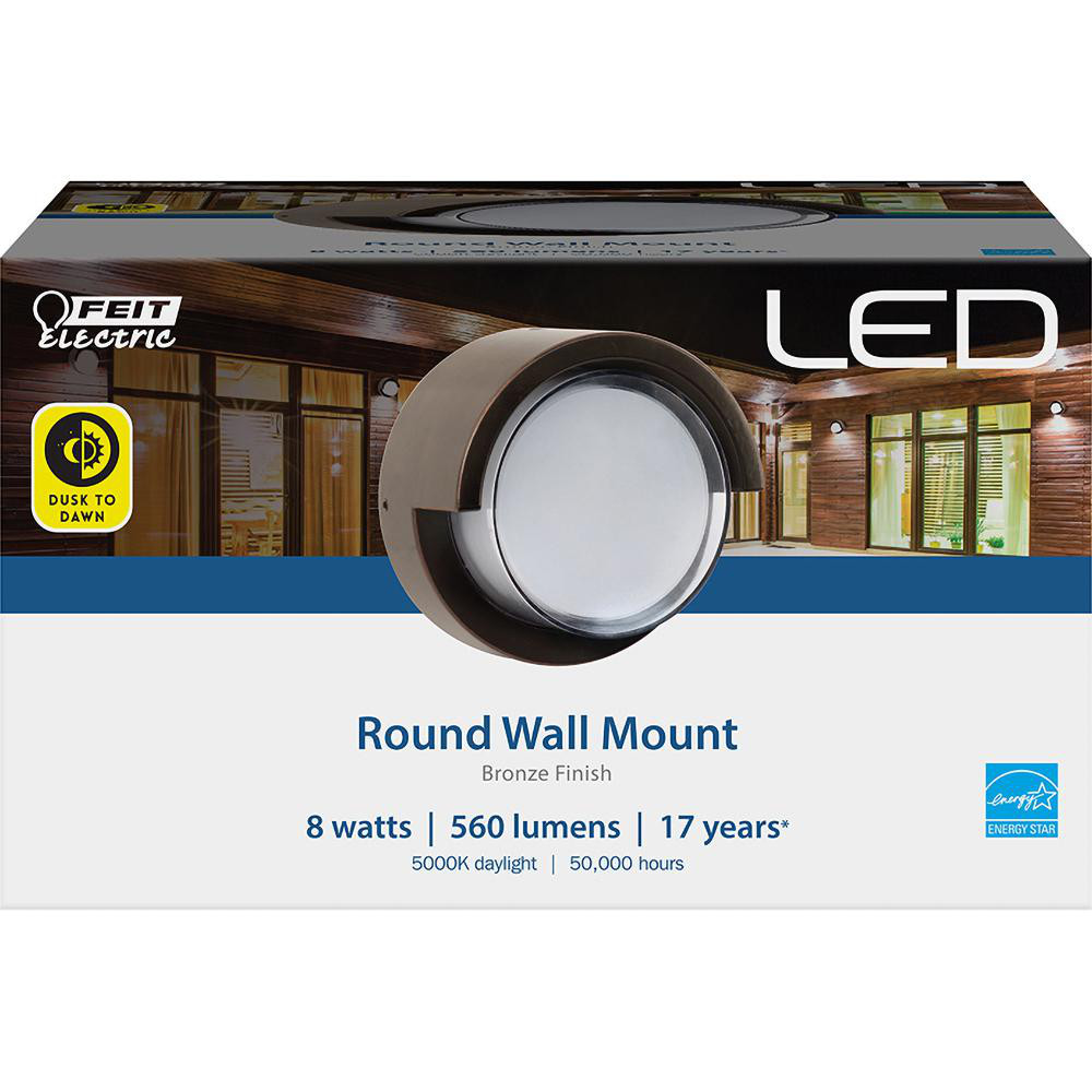 Feit Electric Wall Pack Light Fixtures: Lamp Technology: LED; Light Distribution Shape: Type I; Ip Rating: IP44; Voltage: 120.00 - S5RWM/850/DD/BZ