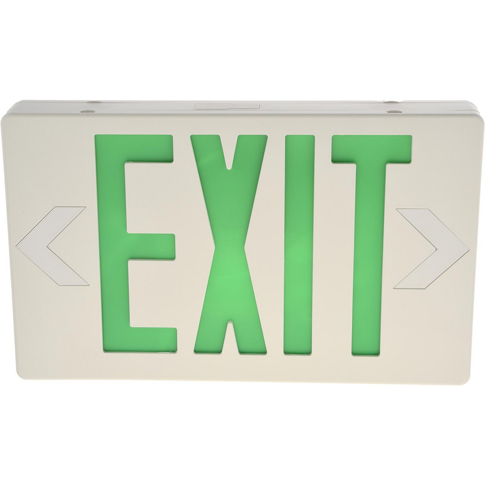 PRO-SOURCE Illuminated Exit Signs: Number of Faces: 1; Light Technology: LED; Letter Color: Red; Mount Type: Universal; Housing Material: ABS; Housing Color: White - GX-200NSR