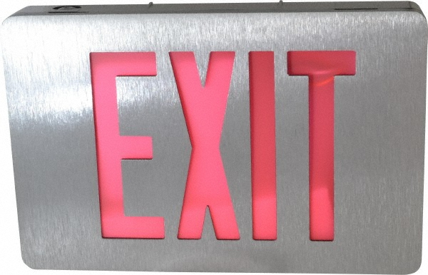 PRO-SOURCE Illuminated Exit Signs: Number of Faces: 1; Light Technology: LED; Letter Color: Red; Mount Type: Universal; Housing Material: ABS; Housing Color: White - GX-200NSR
