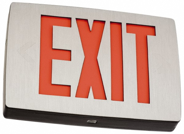 PRO-SOURCE Illuminated Exit Signs: Number of Faces: 1; Light Technology: LED; Letter Color: Red; Mount Type: Universal; Housing Material: ABS; Housing Color: White - GX-200NSR