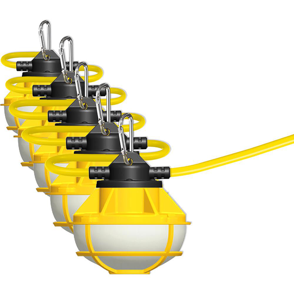 Hubbell Wiring Device-Kellems Temporary String Lights: Cord Length (Feet): 20; Guard Material: Plastic - HBL182S20LEDH