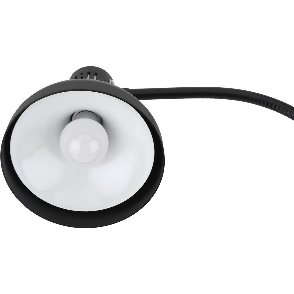 PRO-SOURCE Task Light: Incandescent & LED, 25" Reach, Gooseneck Arm, Arm, Black - PS-HDT-25GN-CD