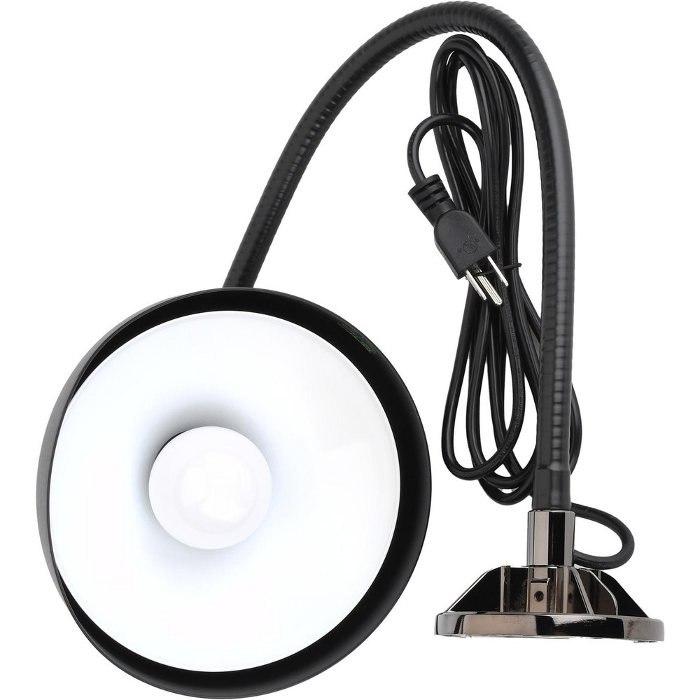 PRO-SOURCE Task Light: Incandescent & LED, 25" Reach, Gooseneck Arm, Arm, Black - PS-HDT-25GN-CD