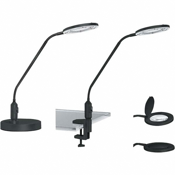 ALERA Task Light: LED, 19" Reach, Gooseneck Arm, Desk, Black - ALELEDM765B