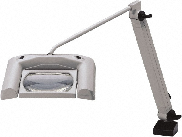 Daylight Task Light: LED, 43.307" Reach, Gooseneck Arm, Clamp Screw, White - UN1200