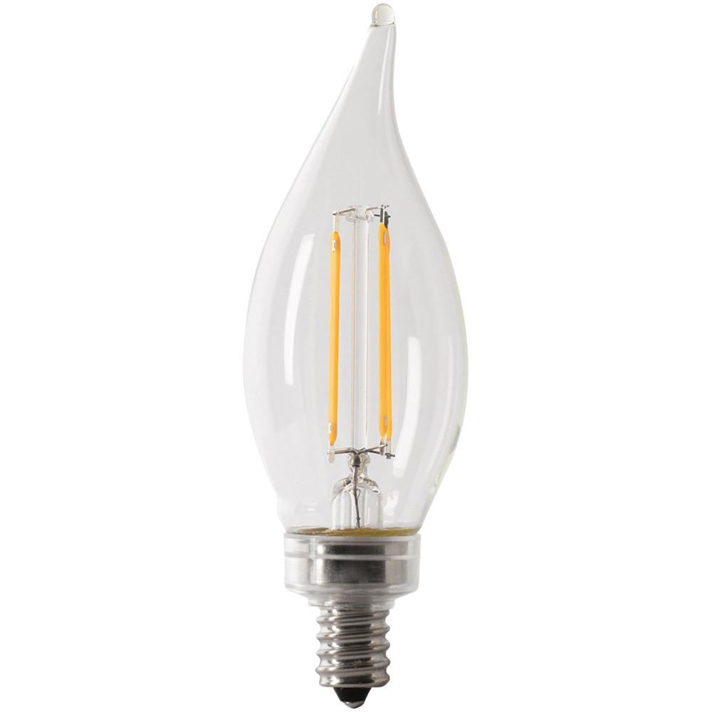 Feit Electric LED Lamp: Office, Commercial, Residential & Decorative, BA10, Candelabra Screw Base - CFC60/950CA/FIL