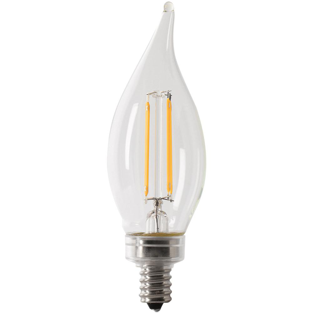 Feit Electric LED Lamp: Office, Commercial, Residential & Decorative, BA10, Candelabra Screw Base - CFC60/950CA/FIL