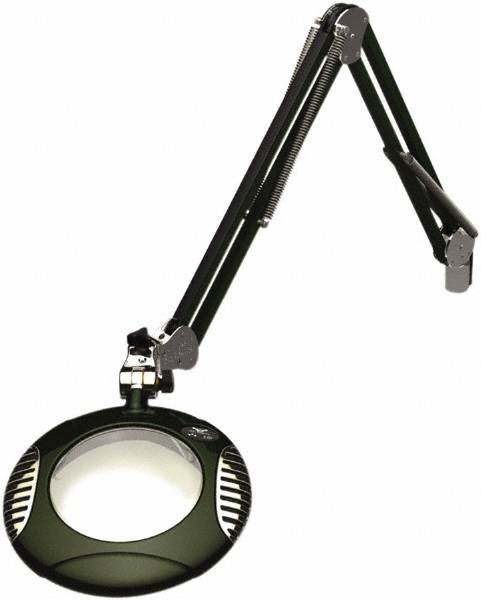 O.C. White Task Light: LED, 43" Reach, Spring Suspension Arm, Clamp-On, Green - 42400-4-RG
