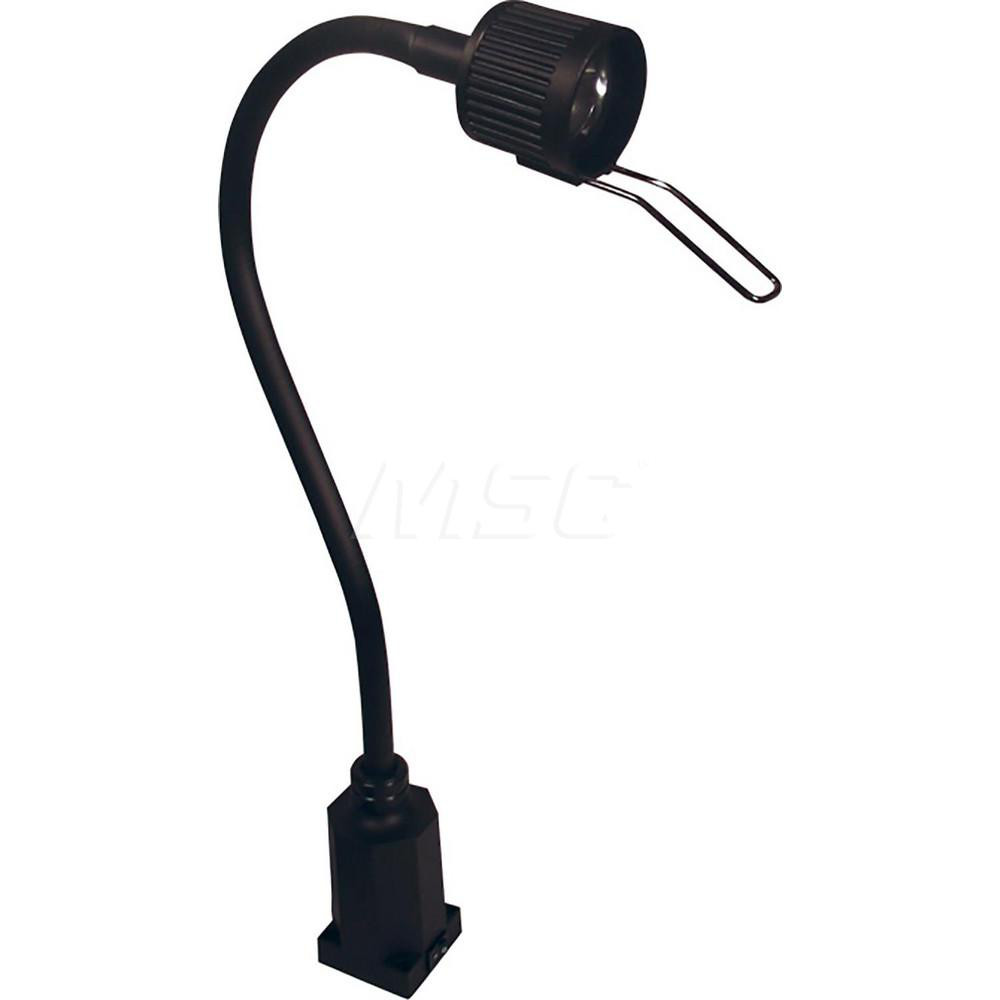 Sunnex Lighting Task Light: Halogen, 20" Reach, Gooseneck Arm, Base, Black - SL3-20D / L9311