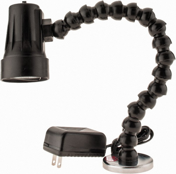 Sunnex Lighting Task Light: Halogen, 20" Reach, Gooseneck Arm, Base, Black - SL3-20D / L9311