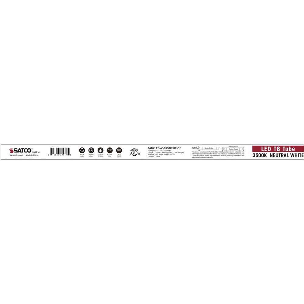 Value Collection LED Lamp: Commercial, Industrial, Office & Residential, T8, 14.000W, Medium Bi-Pin Base - S39914