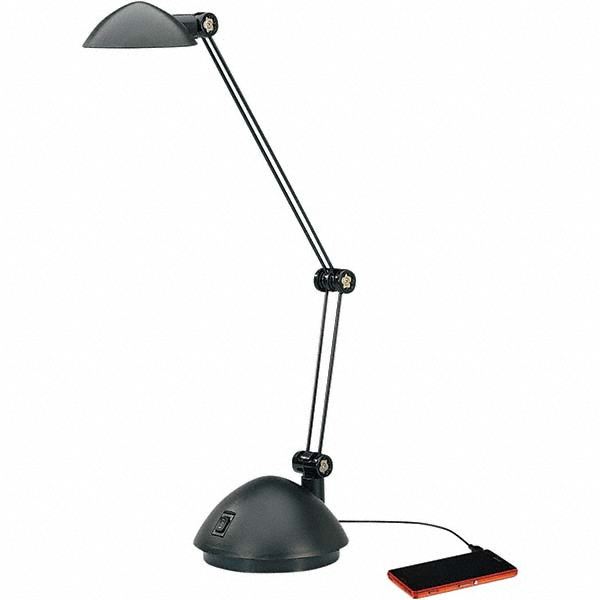 ALERA Task Light: LED, 20" Reach, Pivot Arm, Floor, Black - ALELED912B